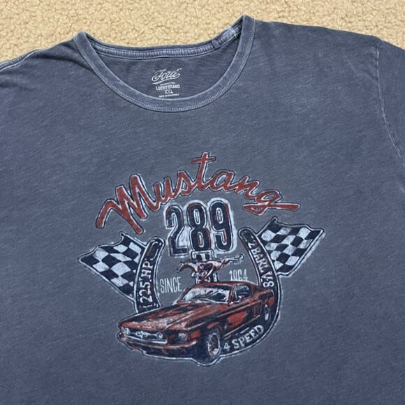 Lucky Brand Ford Mustang Graphic T Shirt Blue Size 2XL - Picture 2 of 6